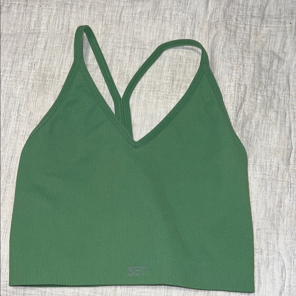 Green Women's Set Active Sports Tank / Sports Bra